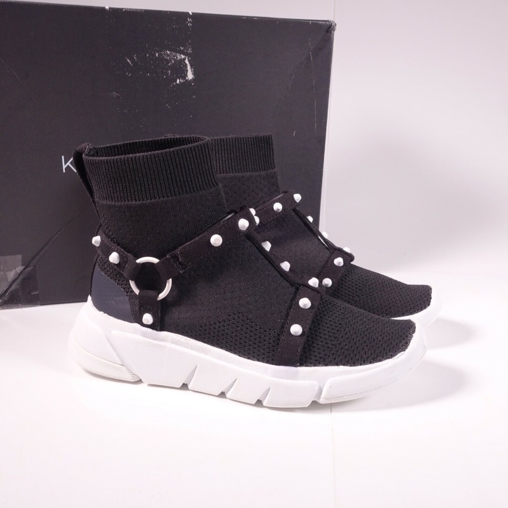NEW Kendall + Kylie Cage Sneakers Black Multi Fabric